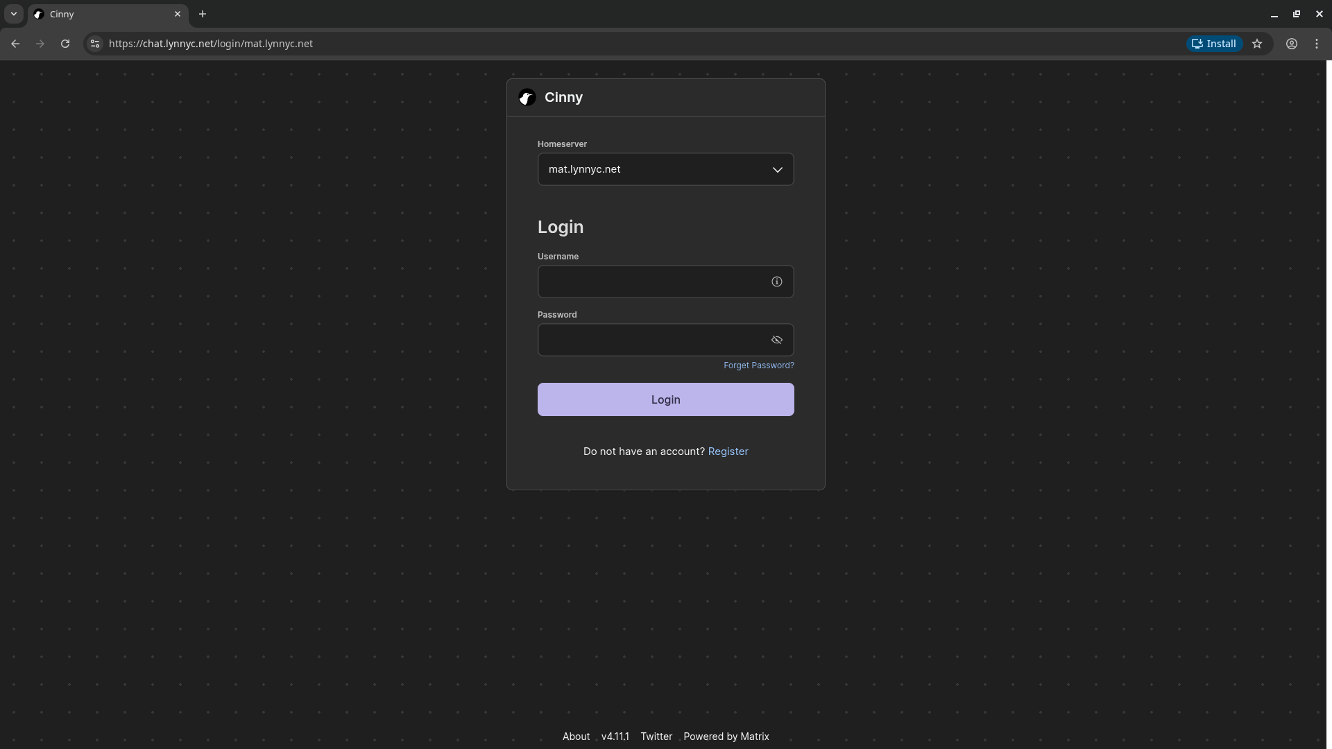 Cinny homepage